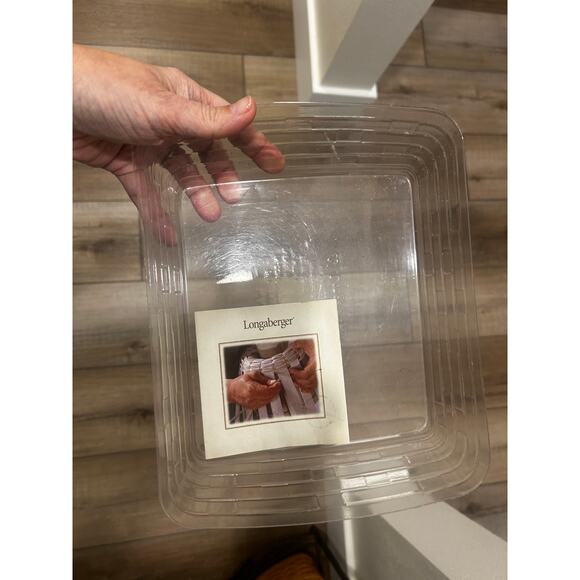 Longaberger Napkin basket Combo Khaki check liner & protector deep brown - Picture 5 of 6